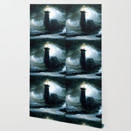 A lighthouse in the storm Wallpaper