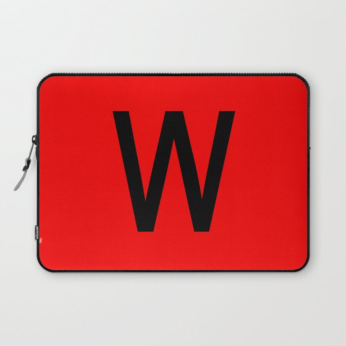 LETTER W (BLACK-RED) Laptop Sleeve