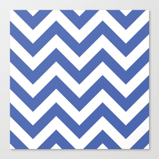 Large chevron pattern / royal blue Canvas Print