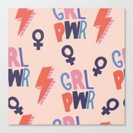 Girl Power Seamless Pattern Canvas Print