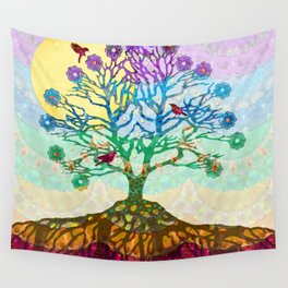 Colorful Tree Of Life Art by Sharon Cummings Wall Tapestry