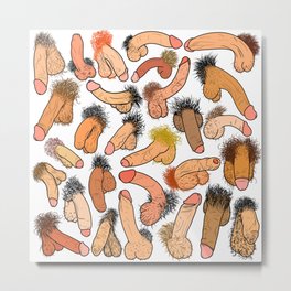 Weenies Peens Schlongs  Metal Print | Phallic, Bag Of Dicks, Erection, Love, Testicles, Sperm, Peens, Penis, Willy, Weenies 
