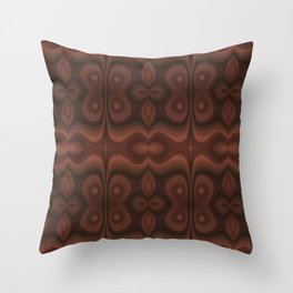 Wavy Pattern in Brown Throw Pillow