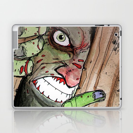 zombie breaking in Laptop & iPad Skin