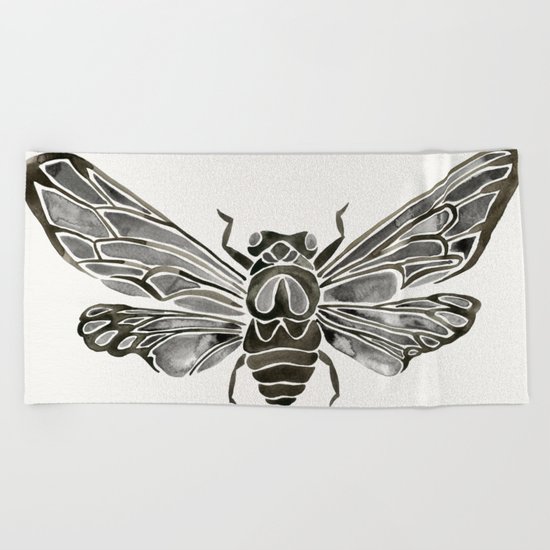 Summer Cicada – Black Palette Beach Towel