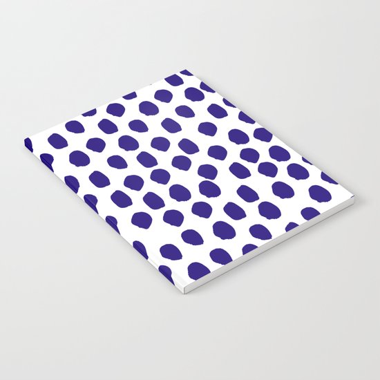 Indigo abstract brushstrokes minimal modern white and blue painterly painting boho chic dorm decor Notebook