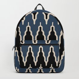 Chevron Pattern 528 Black and Blue Backpack