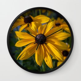 "Black and Yellow Gold" Flower Photo Art Wall Clock