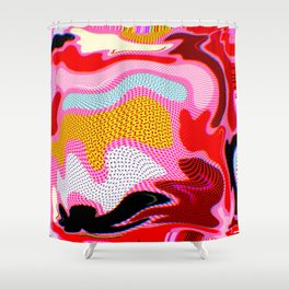 III. Abstract Wavy Colorful Baloons Shower Curtain
