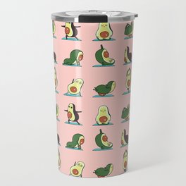 Avocado Yoga in Pink Travel Mug