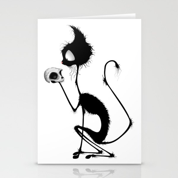 Cat Funny Shakespeare Parody Skinny Character "To Be or not to Be" Stationery Cards