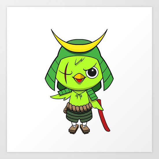 Samurai Bird Art Print