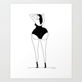 Girl with the Black Bathing Suit Art Print