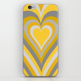 Groovy Hearts in Grey and Mustard Yellow  iPhone Skin