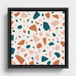 Trendy Pastel Modern Terrazzo Pattern Framed Canvas