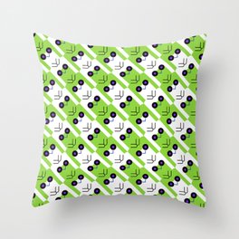 Frogstooth Green Throw Pillow
