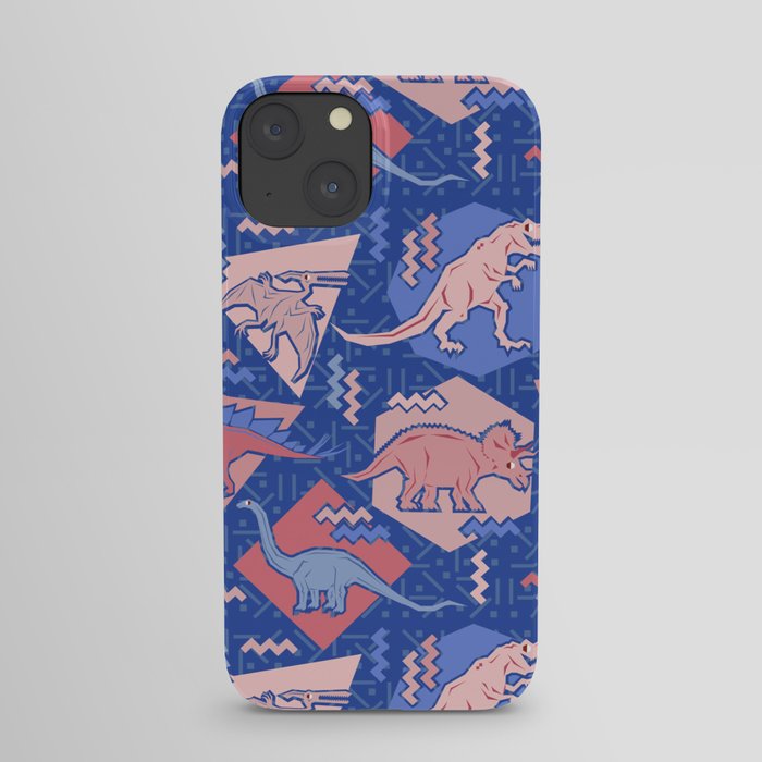 Nineties Dinosaurs Pattern  - Rose Quartz and Serenity version iPhone Case