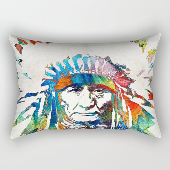 Native American Art - Chief - By Sharon Cummings Rectangular Pillow