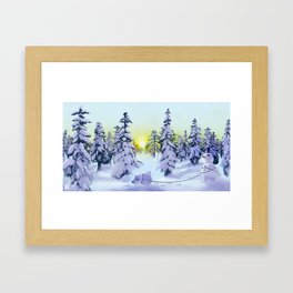 Snowman ballad Framed Art Print