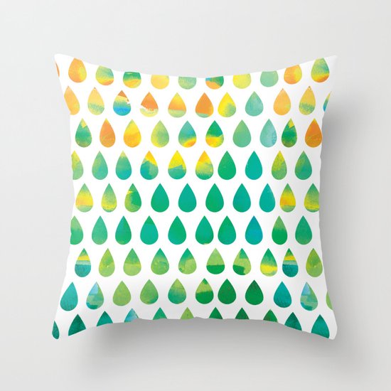 Monsoon Rain Throw Pillow