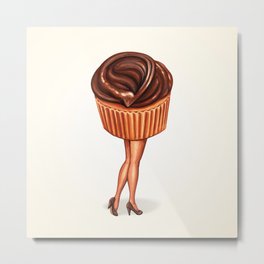 Chocolate Cupcake Pin-Up Metal Print