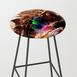 Medieval Town in a Fantasy Colorful World Bar Stool