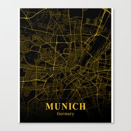 Munich map Canvas Print