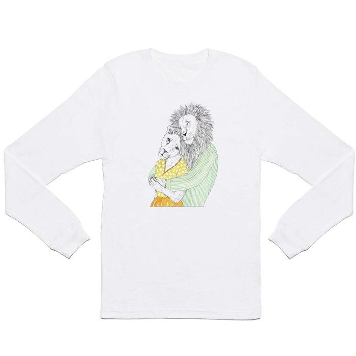 Lions in love white  Long Sleeve T Shirt