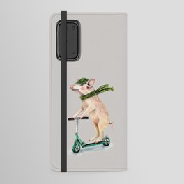 Piggy on a scooter Android Wallet Case