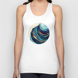Abstract Blue with Gold Unisex Tank Top
