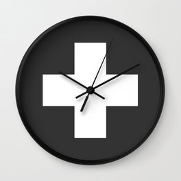 Swiss Cross Charcoal Wall Clock
