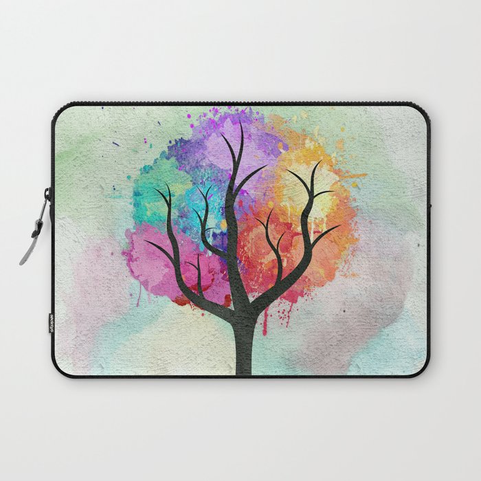 Awesome abstract pastel colors oil paint tree of Life Laptop Sleeve