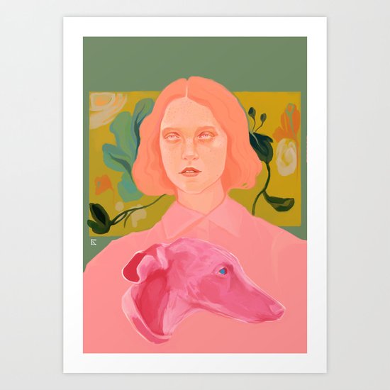 Greyhound mood Art Print
