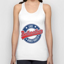 laos backpacker world traveler retro logo. Unisex Tank Top