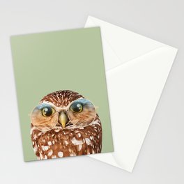 OWL WITH GLASSES Stationery Card
