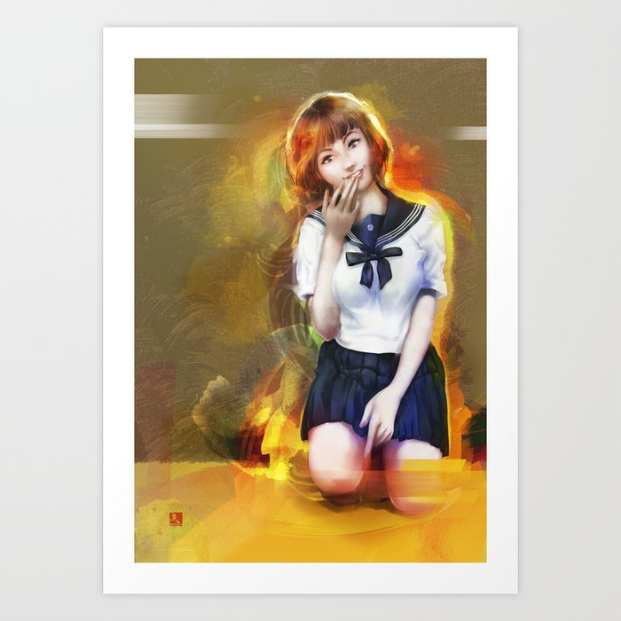 Sailor Blouse Uniform Girl Art Print By Hazukei Society6