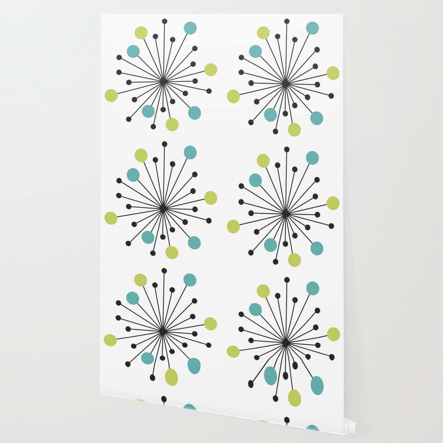 Atomic Age Nuclear Motif Mid Century Modern Wallpaper By