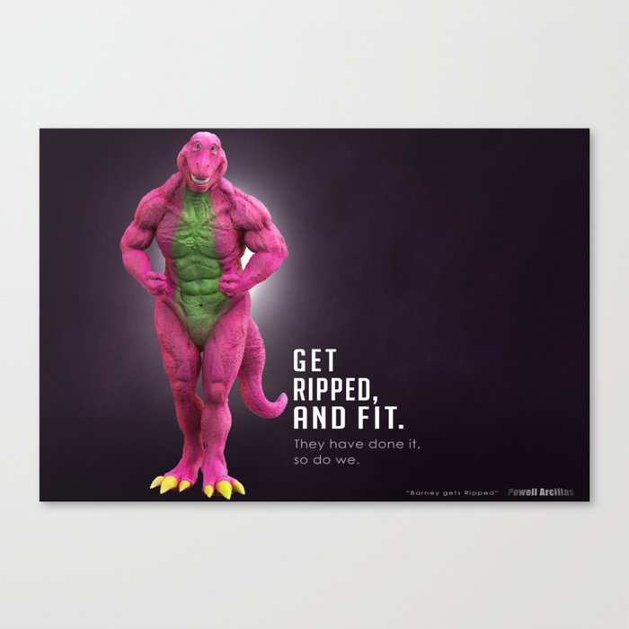 Barney Loves Fitness Canvas Print by PORATOY Society6