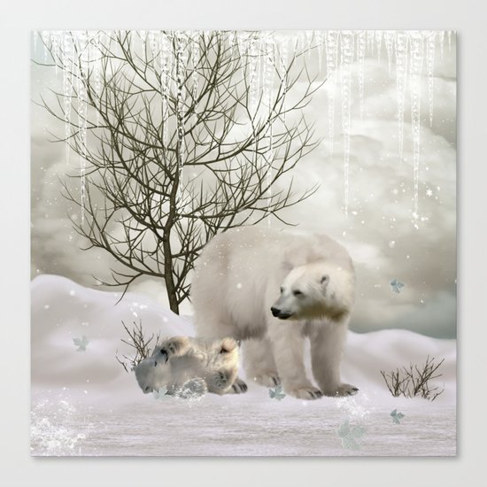 Awesome polar bear Canvas Print