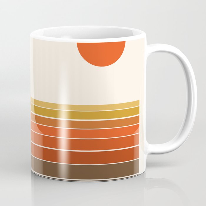 Peace Out - sunset ocean surfing beach life 70s style retro 1970s design Coffee Mug