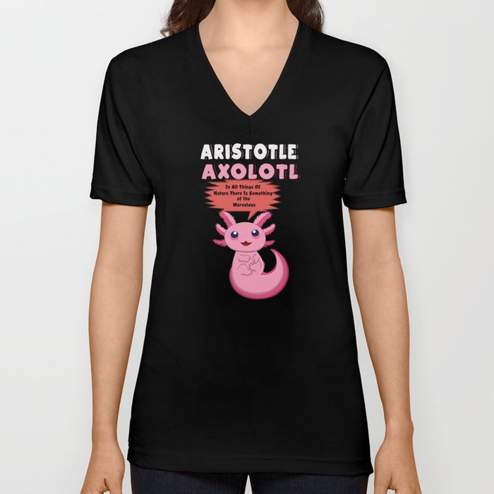 All Things Amphibian Cartoon Cute Kawaii Axolotl V Neck T Shirt