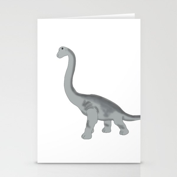 Cute Long Neck Dinosaur Illustration Stationery Cards