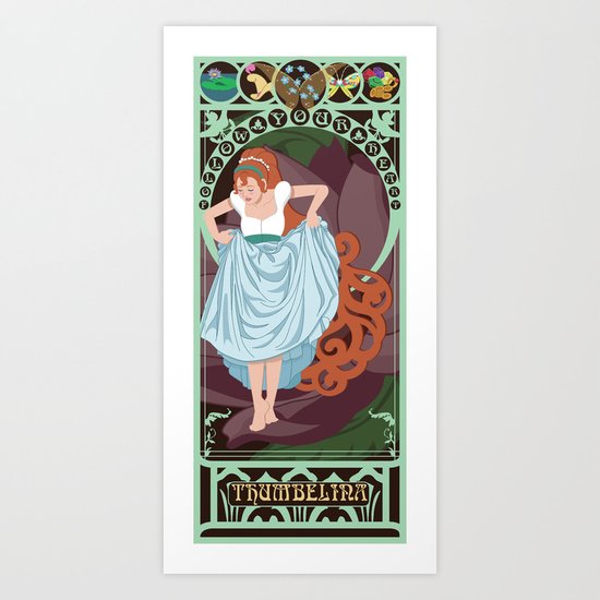 Thumbelina Nouveau - Thumbelina Art Print
