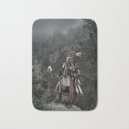 Spirit Warrior Bath Mat | Backhills, Portrait, Mystic, Male, Southdakota, Regalia, Indian, Spirit, Native, Needles 