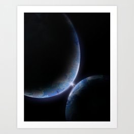 Two planets that almost kiss Art Print
