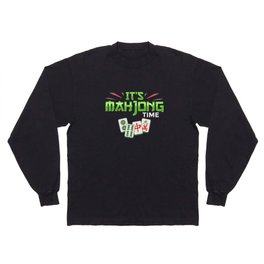 Mahjong Game Mah Jongg Online Player Tile Long Sleeve T-shirt