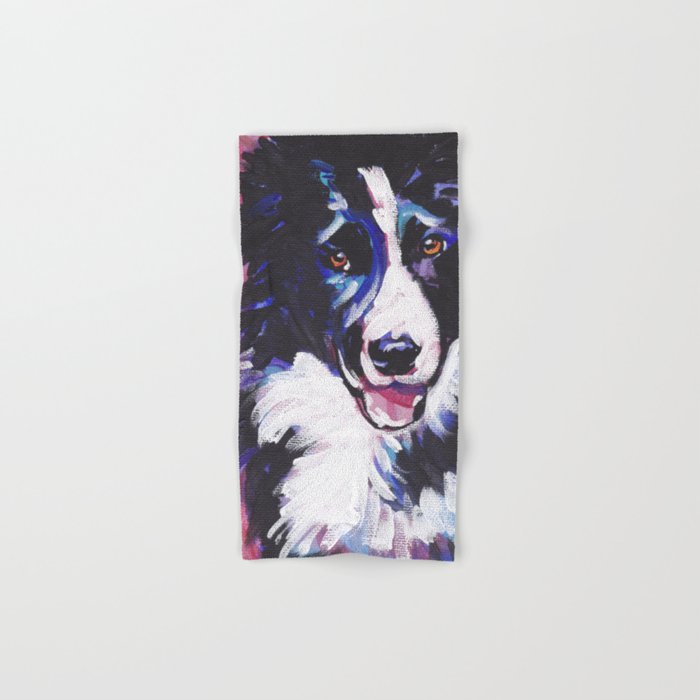 Fun Border Collie Dog Bright Colorful Pop Art Painting By Lea Hand