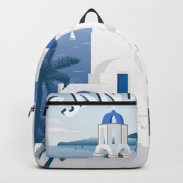 Vintage Santorini poster Backpack