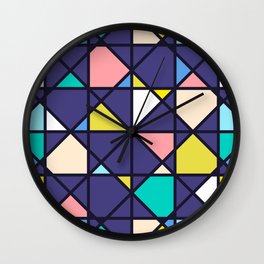 Geometric Architectural Design Kaleidoscope Colored Pattern Wall Clock | Pinkaquapattern, Architecturaldesign, Architecturalart, Blueindigopattern, Violetbluepattern, Colorfulpatterns, Architecturepattern, Geometricdesigns, Dec02, Kaleidoscopeprint 