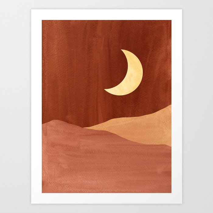 Terracotta moonlight Art Print